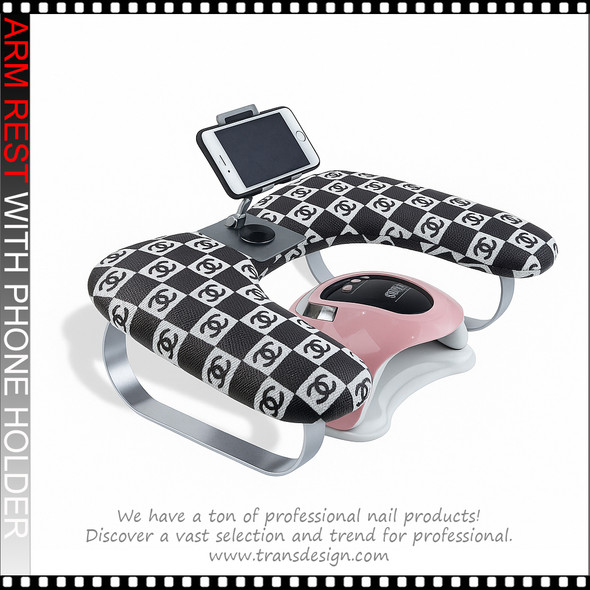 ARMREST U Shape Black/White Channel With Phone Holder ARMREST U Shape Black/White Channel With Phone Holder