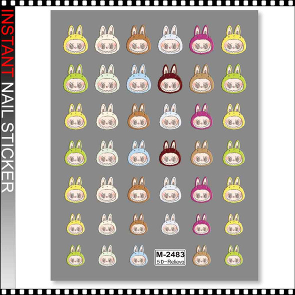 NAIL STICKER 5D POP MART's Labubu Face #M-2483 NAIL STICKER 5D POP MART's Labubu Face #M-2483