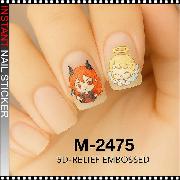 NAIL STICKER 5D Chibi Fantasy Gothic Characters#M-2475
