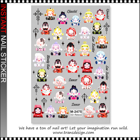 5D NAIL STICKER – KAWAII GOTHIC CARTOON CHARACTERS #M-2475
