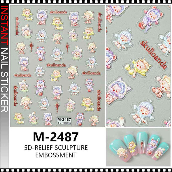 NAIL STICKER 5D CUTE BABY/CHIBI's Relievo "Skulloanda" #M-2487