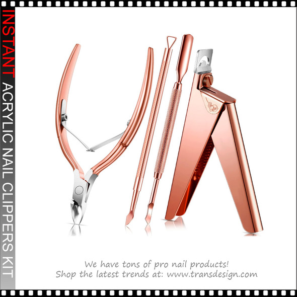 INSTANT IMPLEMENT Acrylic Nail Clippers Kit - Rose Gold INSTANT IMPLEMENT Acrylic Nail Clippers Kit - Rose Gold
