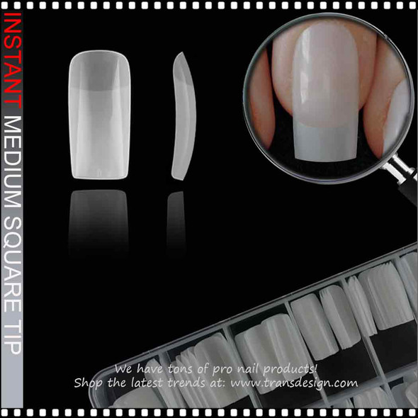 INSTANT TIP Square, Full cover, Natural, Medium Length, Clear 500/Box INSTANT TIP Square, Full cover, Natural, Medium Length, Clear 500/Box