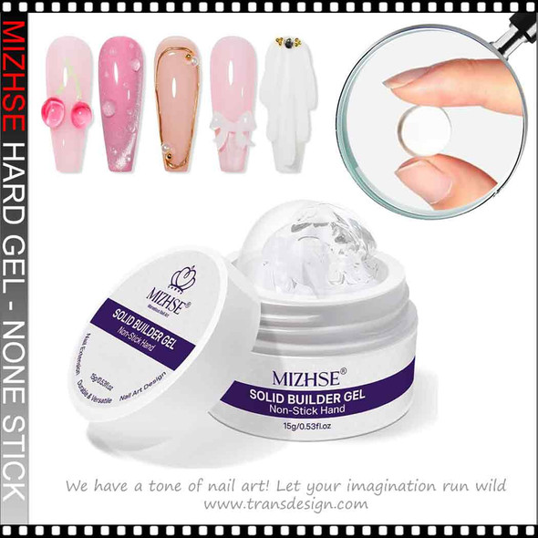 MIZHSE Solid Builder Gel, None-Sticky, Clear 0.5oz. MIZHSE Solid Builder Gel, None-Sticky, Clear 0.5oz.