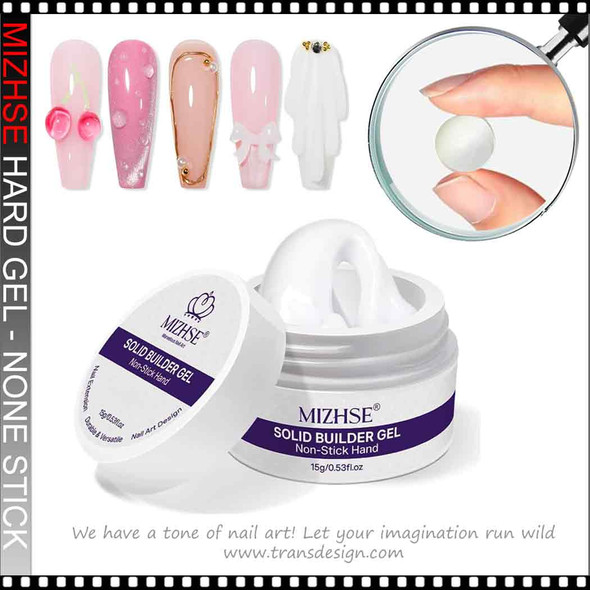 MIZHSE Solid Builder Gel, None-Sticky, Pearl 0.5oz. MIZHSE Solid Builder Gel, None-Sticky, Pearl 0.5oz.