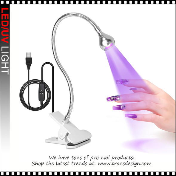 LED/UV Light with Gooseneck Clamp 3 Watts, Silver LED/UV Light with Gooseneck Clamp 3 Watts, Silver