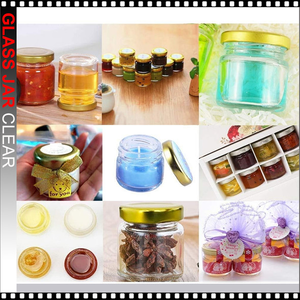 GLASS JAR Clear With Golden Cap 1.5oz