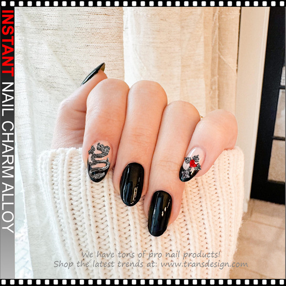 NAIL CHARM ALLOY Skeleton, Dragon, Cross 6/Case 