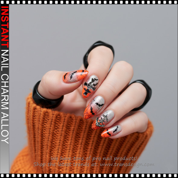 NAIL CHARM ALLOY Gothic Cross, Skull Anchors 6/Case 