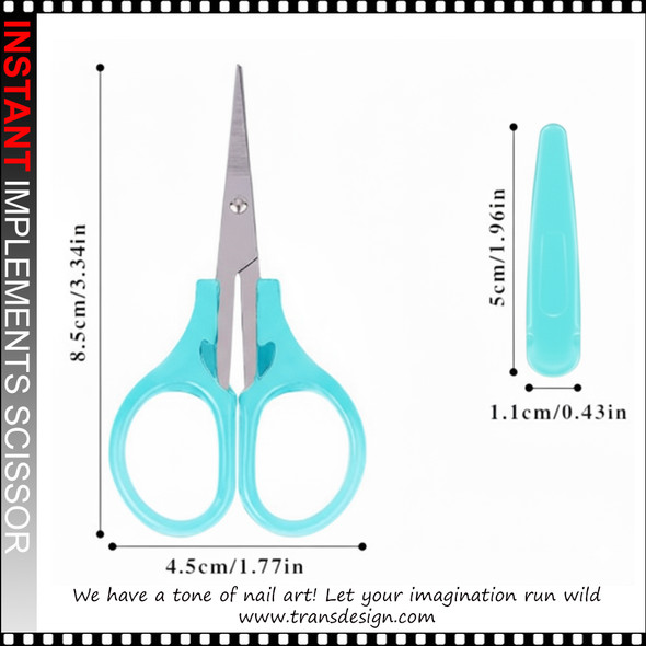 SCISSOR  Stainless Steel Precision Craft, 3.4" Length, Cyan