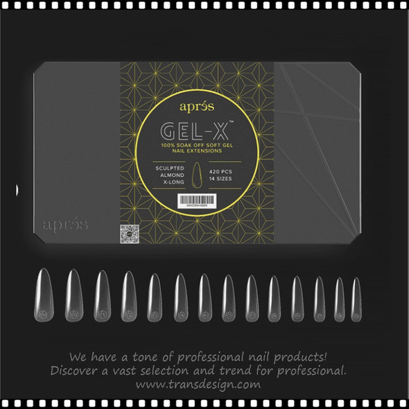 APRES Gel-X Sculpted Almond X-Long Tips 420pcs #AP-TIP-SAXL