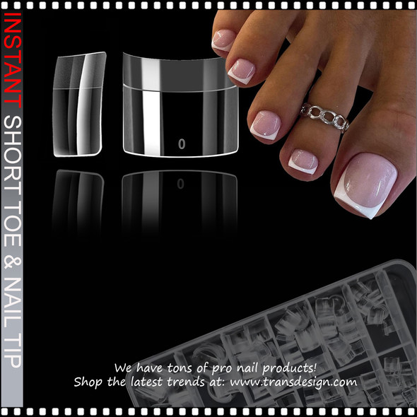 INSTANT TOE & NAIL TIP Short Square, Half Cover, Clear, 240/Box INSTANT TOE & NAIL TIP Short Square, Half Cover, Clear, 240/Box