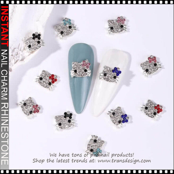 NAIL CHARM RHINESTONE Hello Kitty Red, Clear, Pink 6/Case