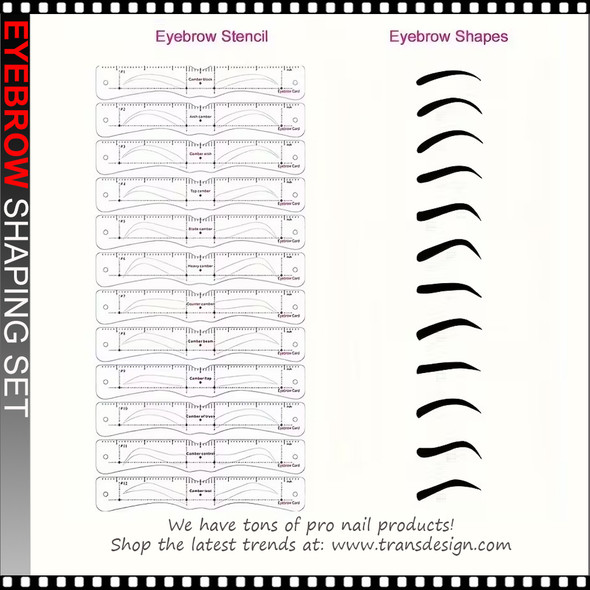 Reusable Perfect Eyebrow Shaping Stencil 12pcs/Set 