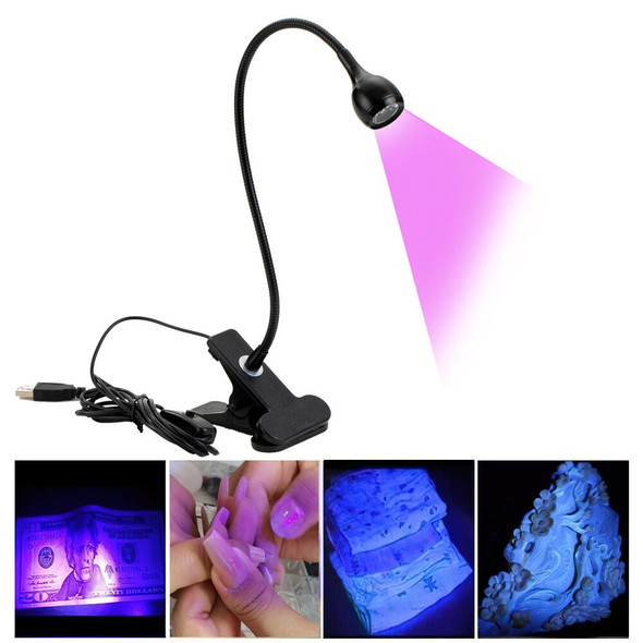 LED/UV Light with Gooseneck Clamp 3 Watts, Pink