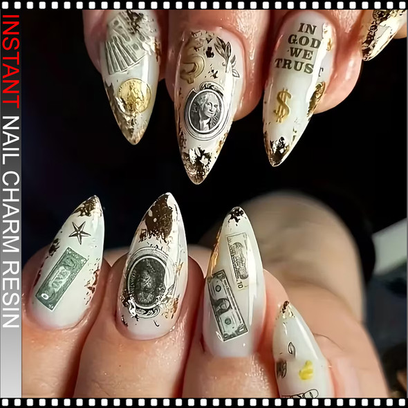NAIL CHARM Mini Dollar Bill $100 40/Pack