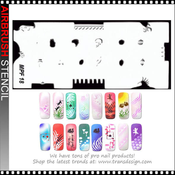 STENCIL MPF18 Tropical Leaves, Dancers, Hearts, Drinks