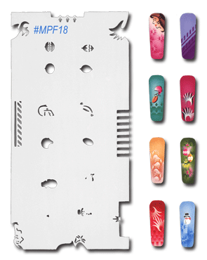 STENCIL MPF18 Tropical Leaves, Dancers, Hearts, Drinks