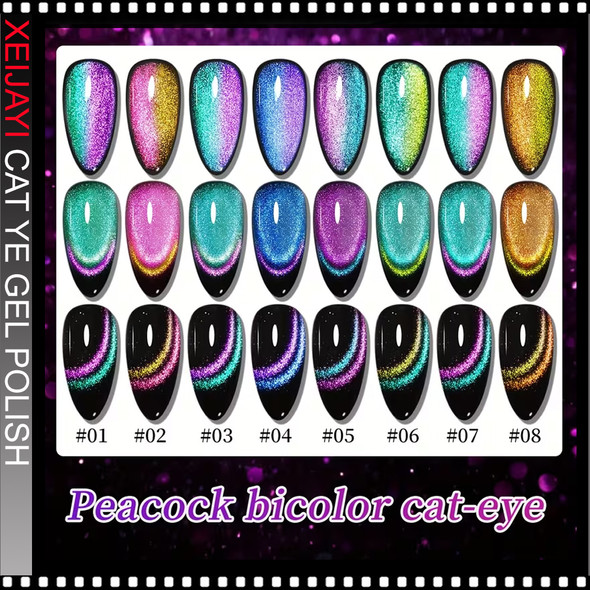 XEIJAYI FRAME BOTTLE CAT EYE Peacock Dual Light #03