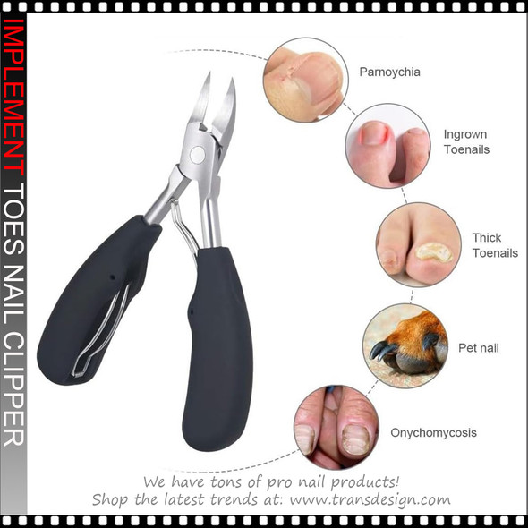 IMPLEMENT Toe Nail Clippers Stainless Steel Red