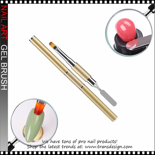 GEL BRUSH Oval #5 with Stainless Sculpting Tool Gold