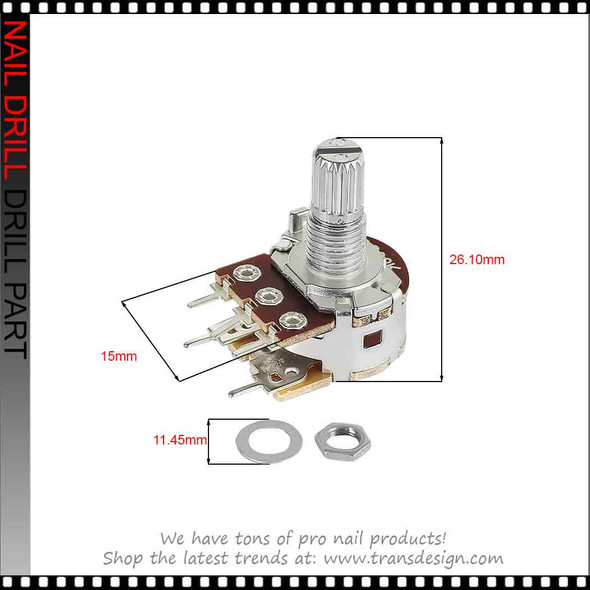 B20K On/Off Speed Knob Fits Replacement Nail Drill