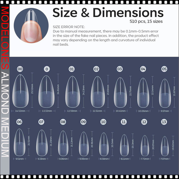 ALMOND -Medium, Clear, Full Cover 510/Case