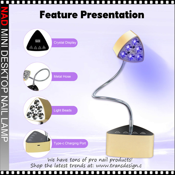 NAD Mini Desktop Nail Lamp 18W, Silver