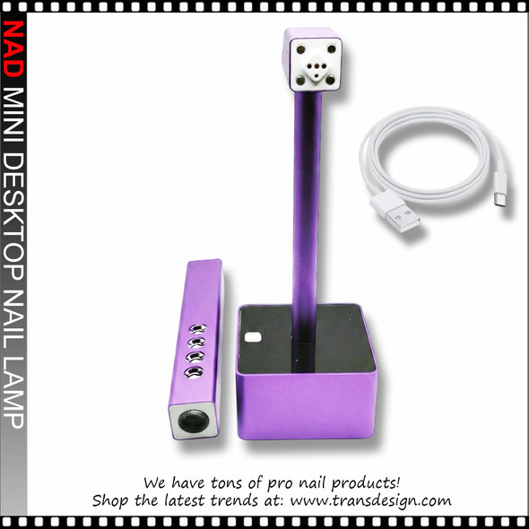 NAD 2-in-1 LED Nail Lamp  Rechargeable Handheld & Stand Flash, Purple