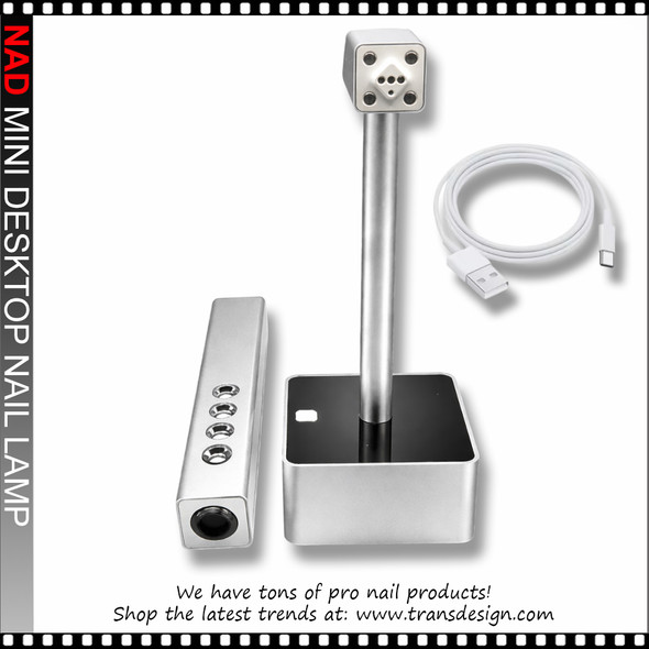 NAD 2-in-1 LED Nail Lamp  Rechargeable Handheld & Stand Flash, Silver