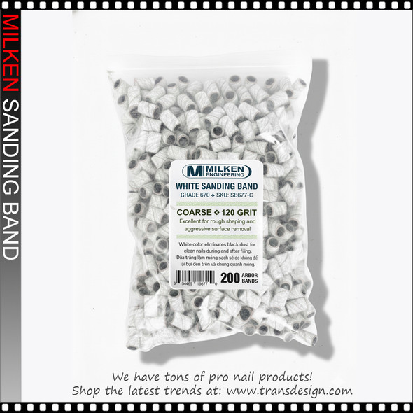MILKEN Sanding Band White Coarse 120 Grit ,  200/Bag