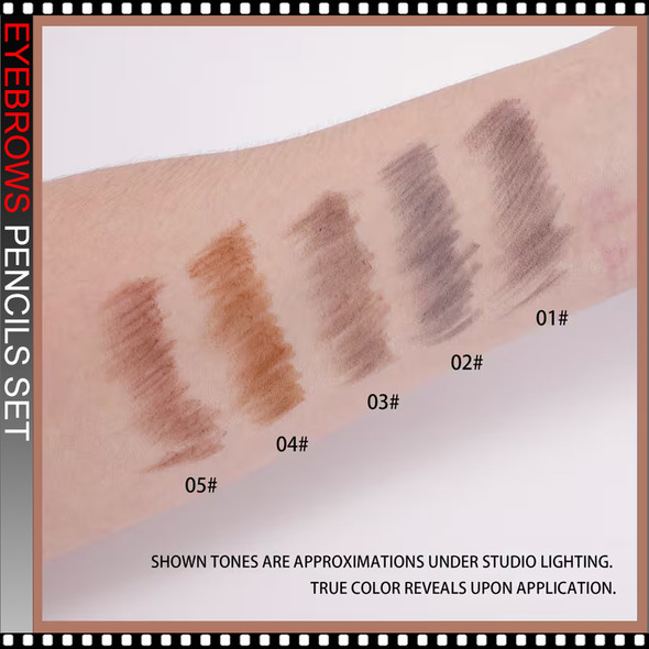 5 Ultra-Fine Perfect Eyebrows Pencils Set