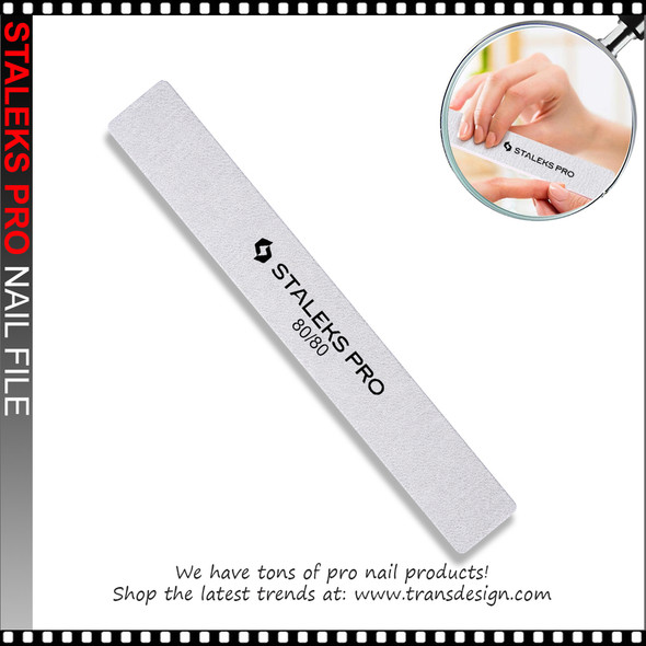 STALEKS PRO Nail File Straight Jumbo 80/80 Grit (25 pcs)