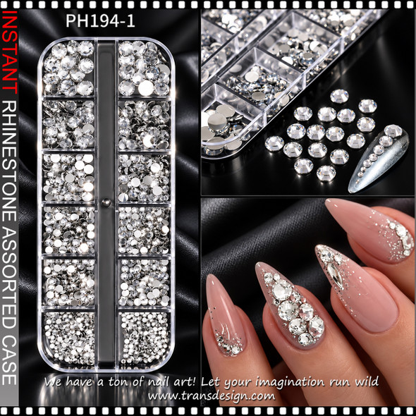 RHINESTONE RESIN Round, Crystal 1440/Case #PH194-1 *