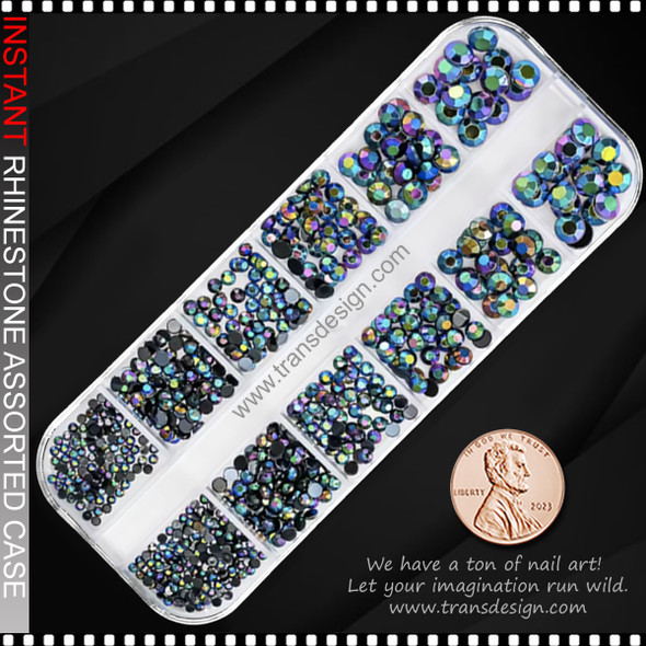 RESIN RHINESTONE Round, Peacock AB 1440/Case #PH194-10