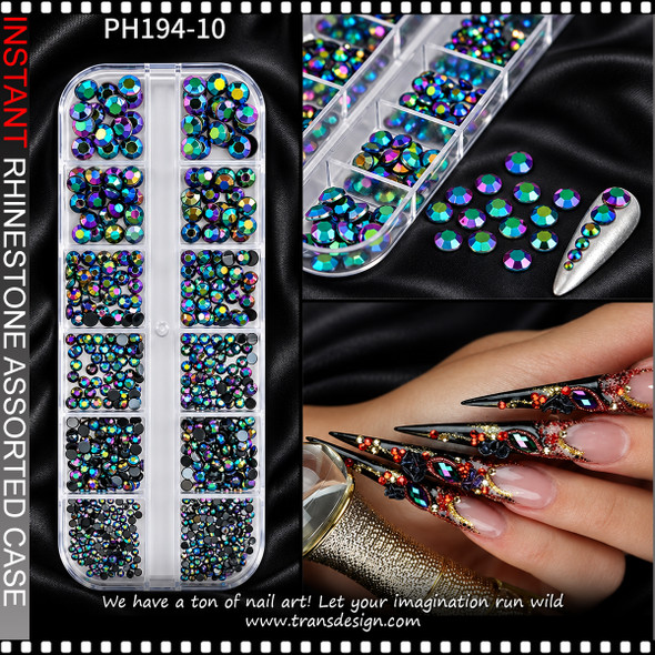 RHINESTONE RESIN Round, Peacock AB 1440/Case #PH194-10 *