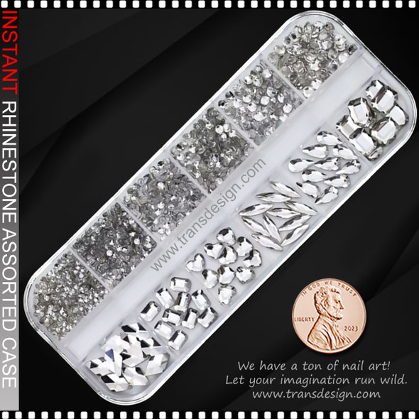 RESIN RHINESTONE Mixed, Crystal Clear/Case #PH192-1