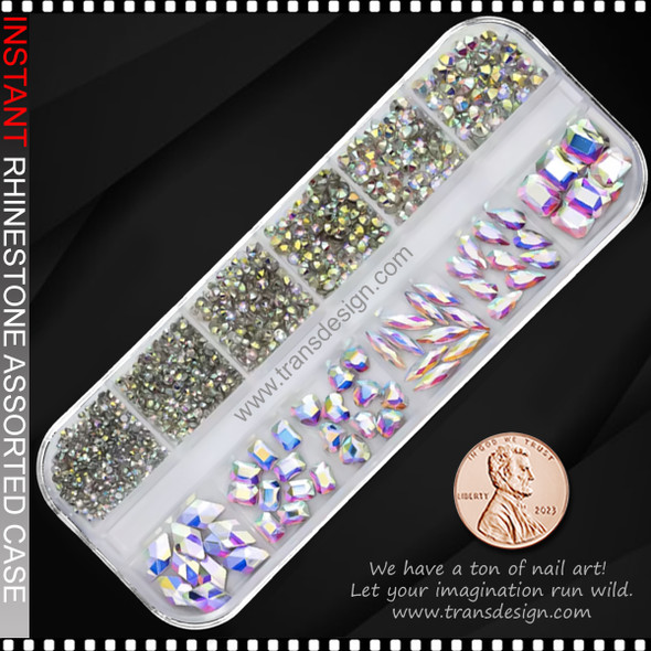 RESIN RHINESTONE Mixed, Crystal AB/Case #PH192-2