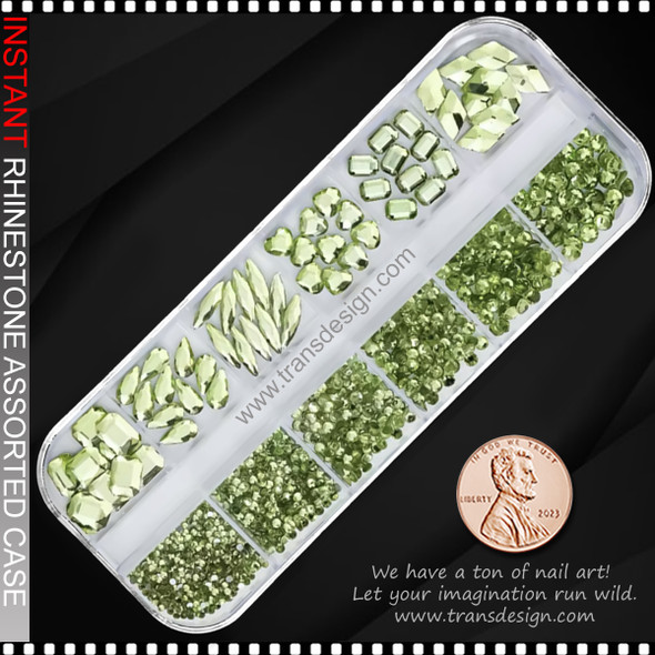 RESIN RHINESTONE Mixed, Peridot Green/Case #PH192-3