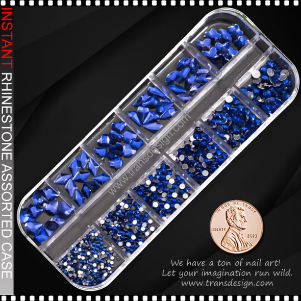 RESIN RHINESTONE Mixed, Sapphire Blue/Case #PH140-3