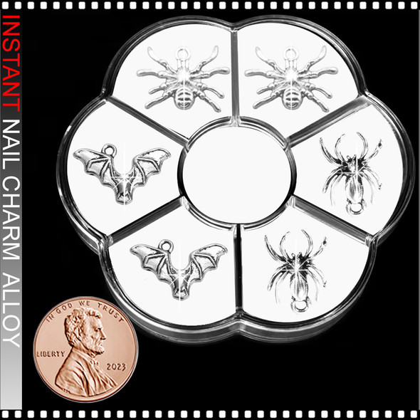 NAIL CHARM ALLOY Bat, Spider 6/Case *