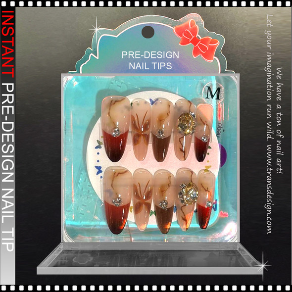 Autumn Amber Stone Press-On Nails