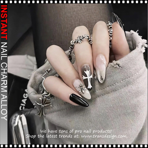 NAIL CHARM ALLOY Cross Styles  & Star Shapes 6/Case *