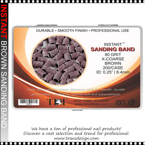 INSTANT SANDING BAND Brown X-Coarse 80 Grit, 200/Case
