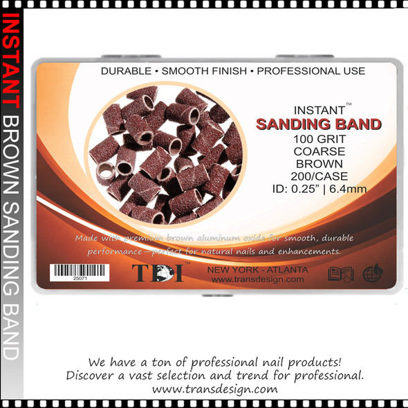 INSTANT SANDING BAND Brown Coarse 100 Grit, 200/Case