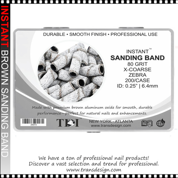 INSTANT SANDING BAND White Zebra X-Coarse 80 Grit, 200/Case