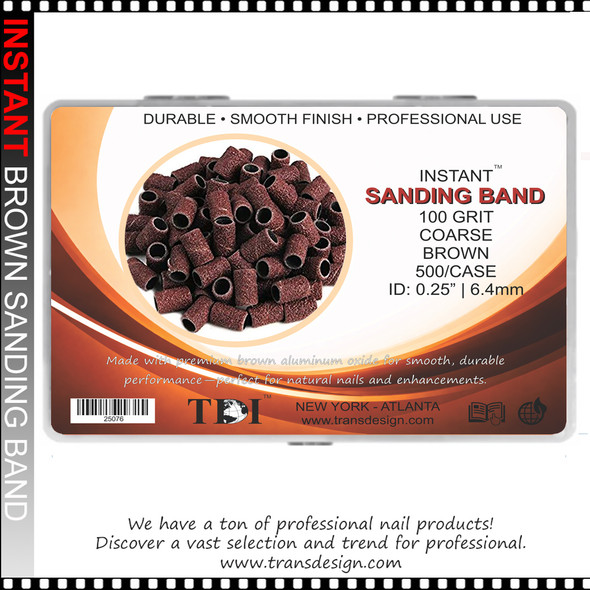 INSTANT SANDING BAND Brown Coarse 100 Grit, 500/Case