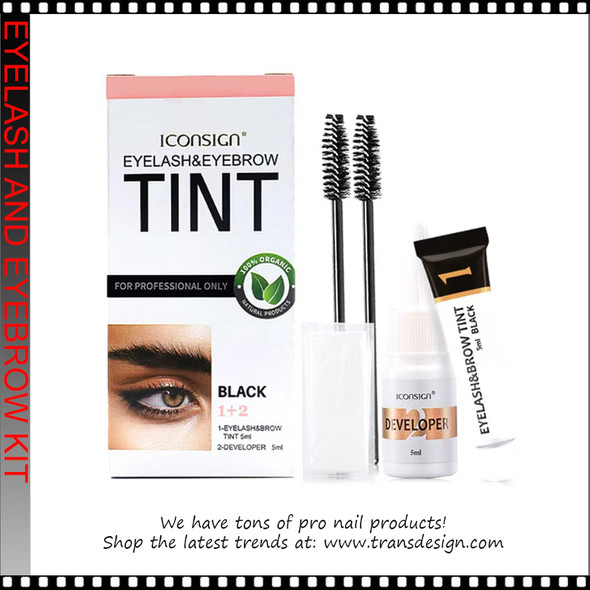 EYELASH and EYEBROW Tin Color, Simi-Permanent Dye Kit, Black