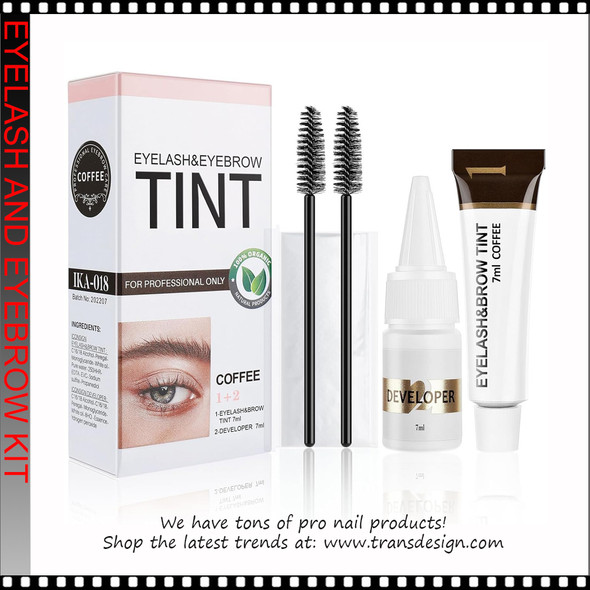 EYELASH and EYEBROW Tin Color, Simi-Permanent Dye Kit, Coffee