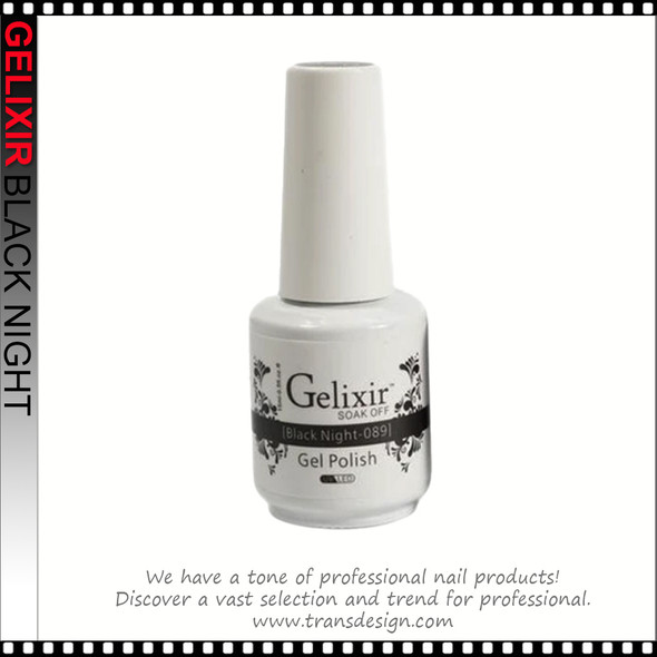 GELIXIR Soak Off Black Night Gel #089